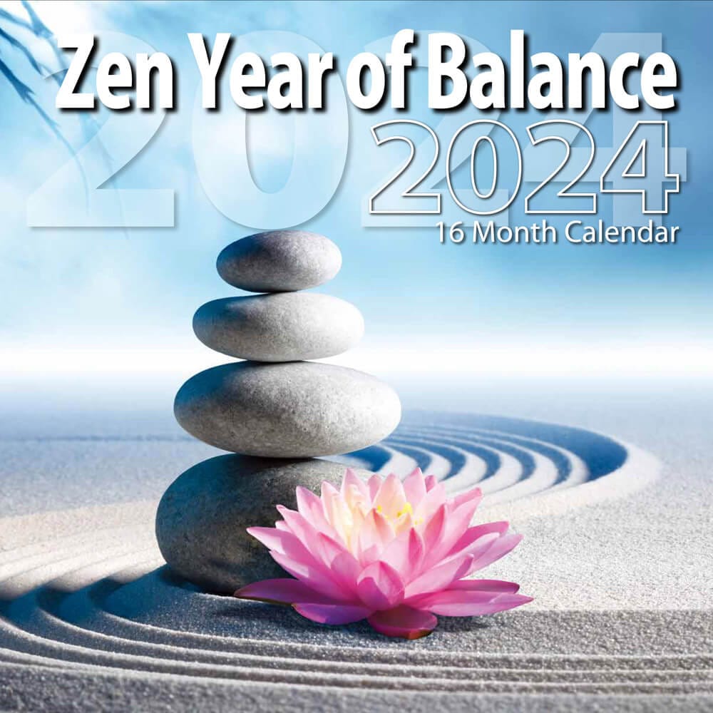 2024 Zen Year of Balance Themed 16 Month Wall Calendar, 12"