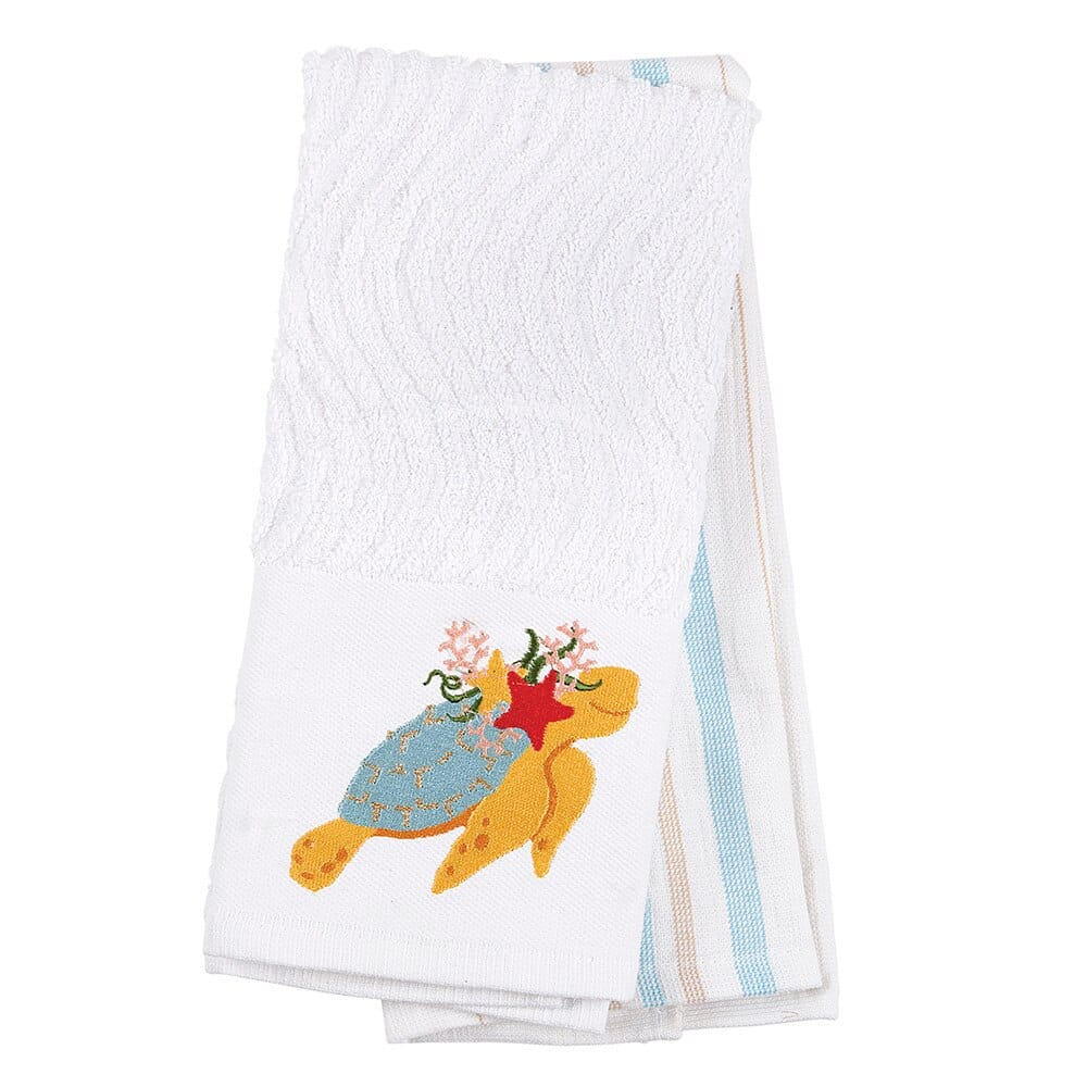 Embroidered Cotton Kitchen Towels, 2-Count