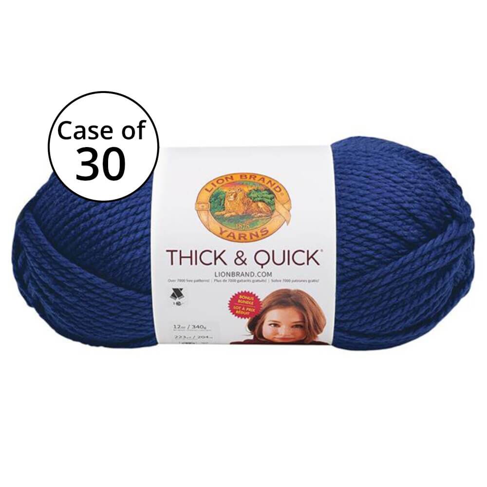Lion Brand Thick & Quick Yarn Bundles, Navy, Case of 30