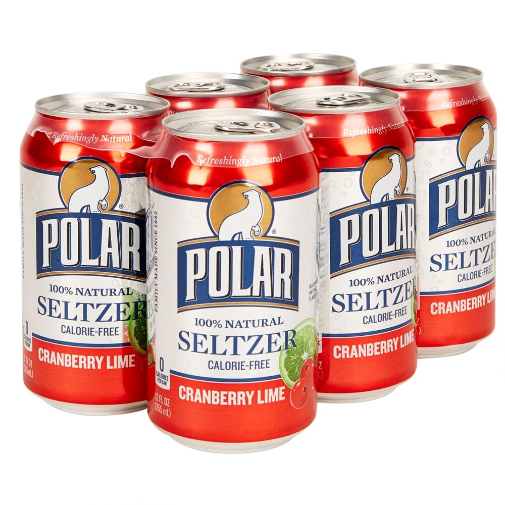 Polar Cranberry and Lime Seltzer, 12 fl oz, 6 Count
