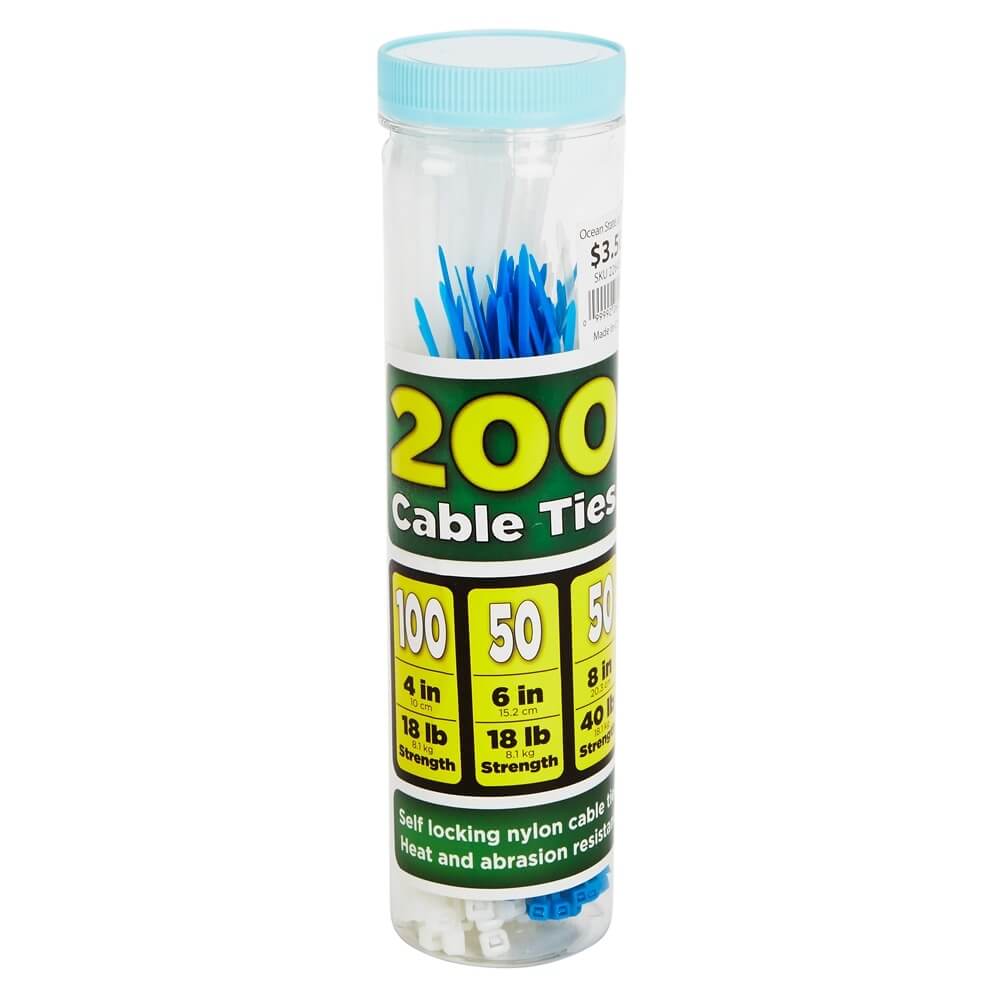 Cable Ties, 200 Piece