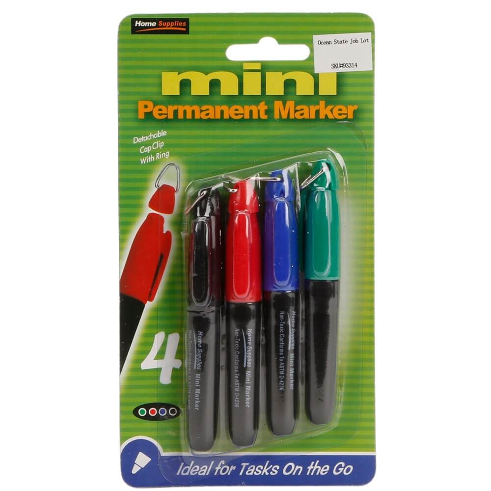 Home Supplies Mini Permanent Markers, 4-Count