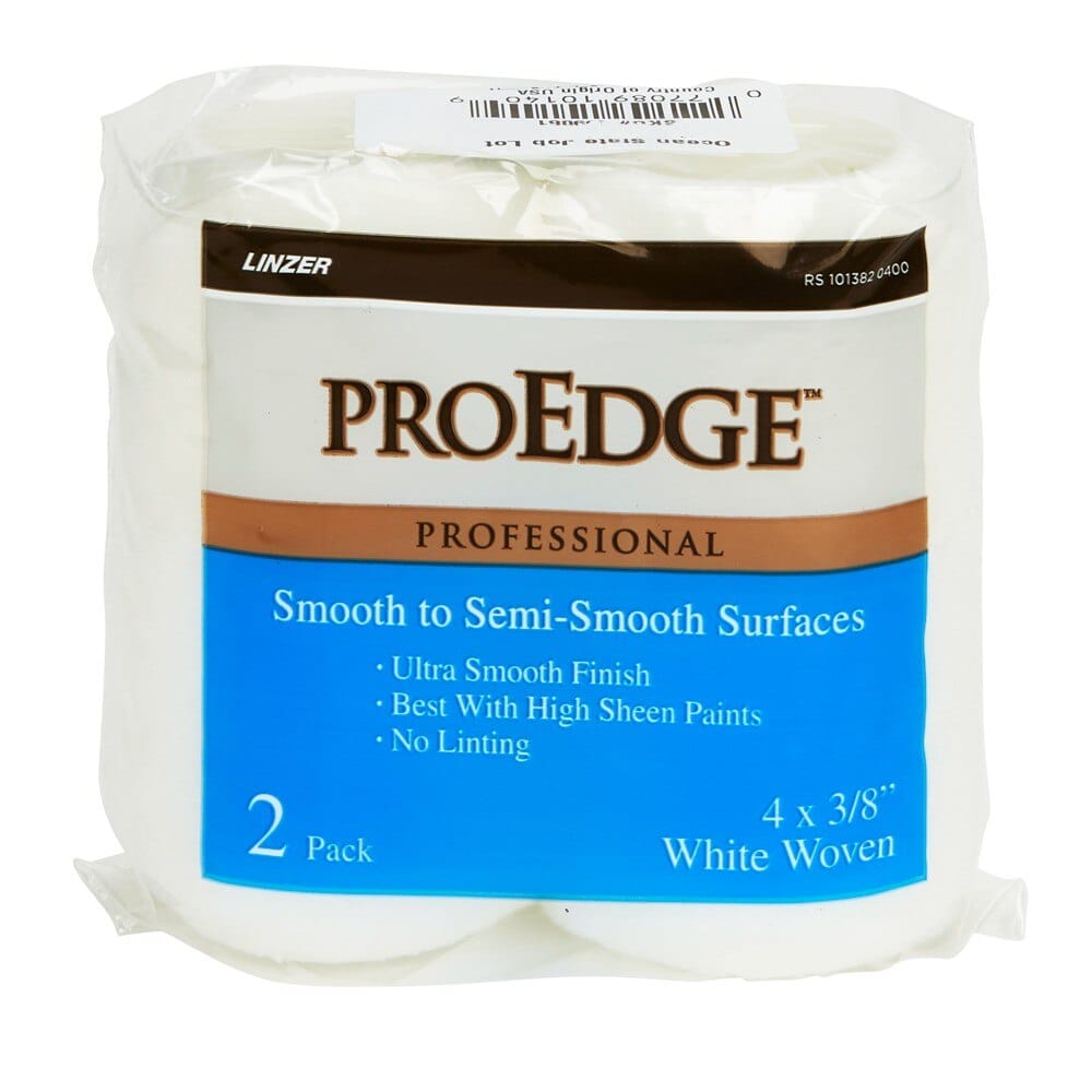Linzer Pro Edge Professional White Woven 4" Rollers, 2-Count
