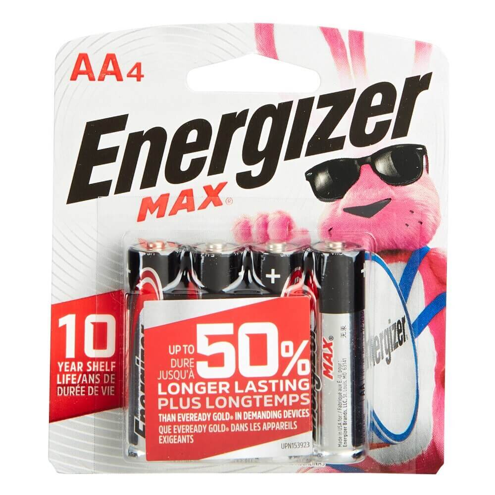 Energizer Max AA Batteries, 4-Pack