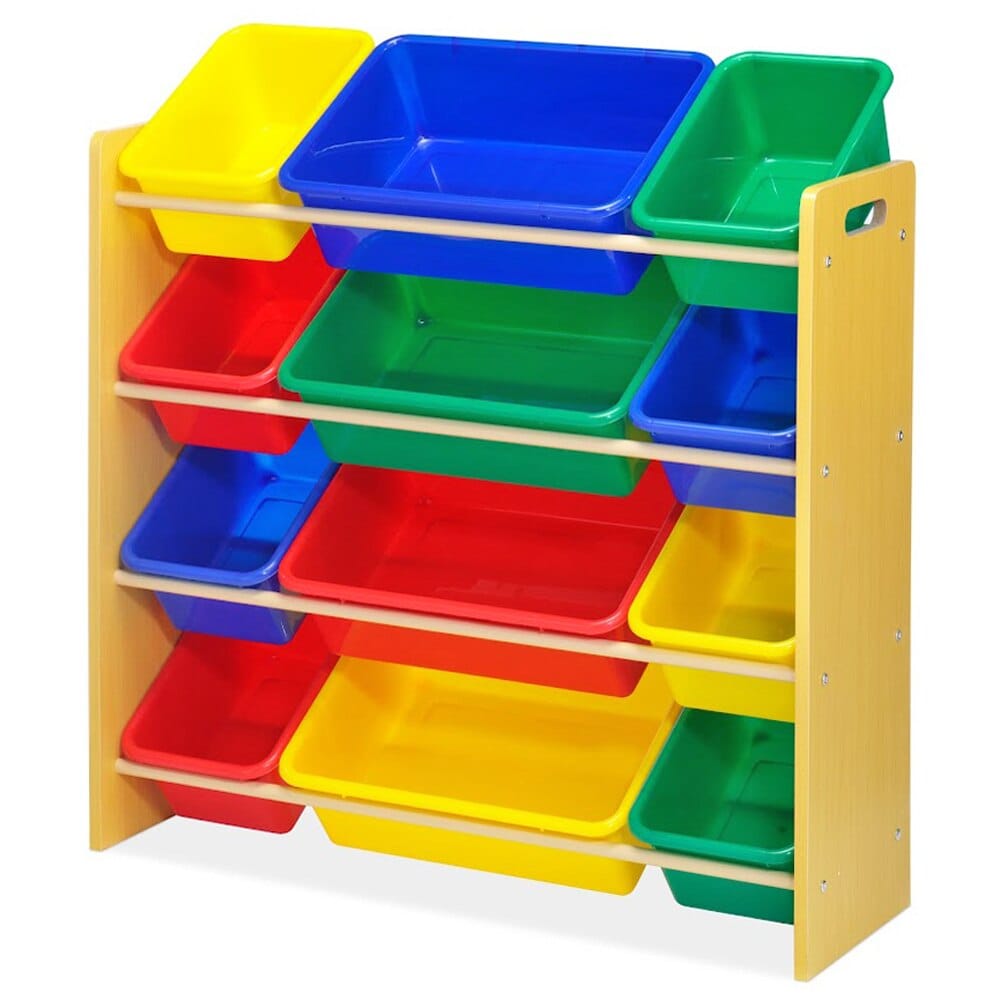 Whitmor 12-Bin Storage Organizer, Primary Colors