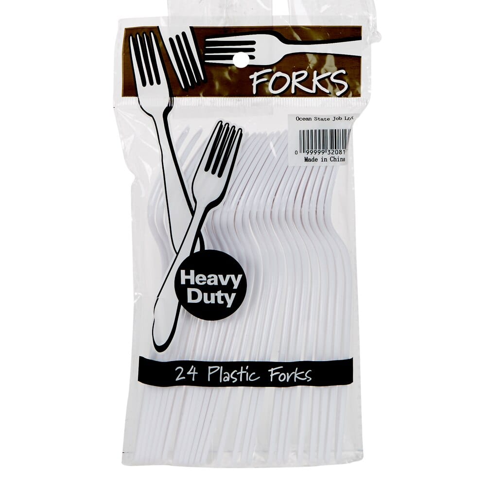 Heavy-Duty Plastic Forks, 24-Count