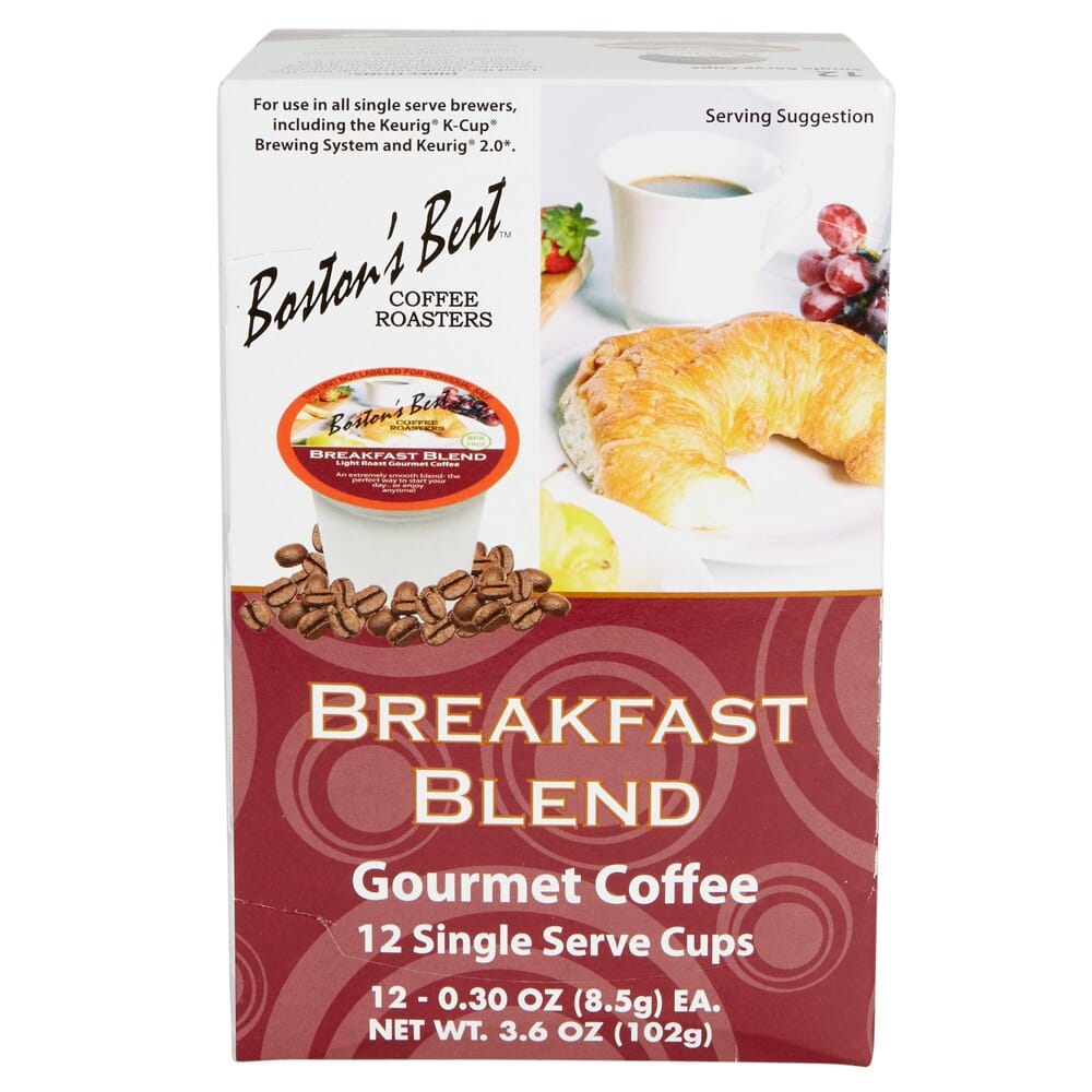 Boston's Best Light Roast Breakfast Blend Gourmet Coffee Cups, 12 Count