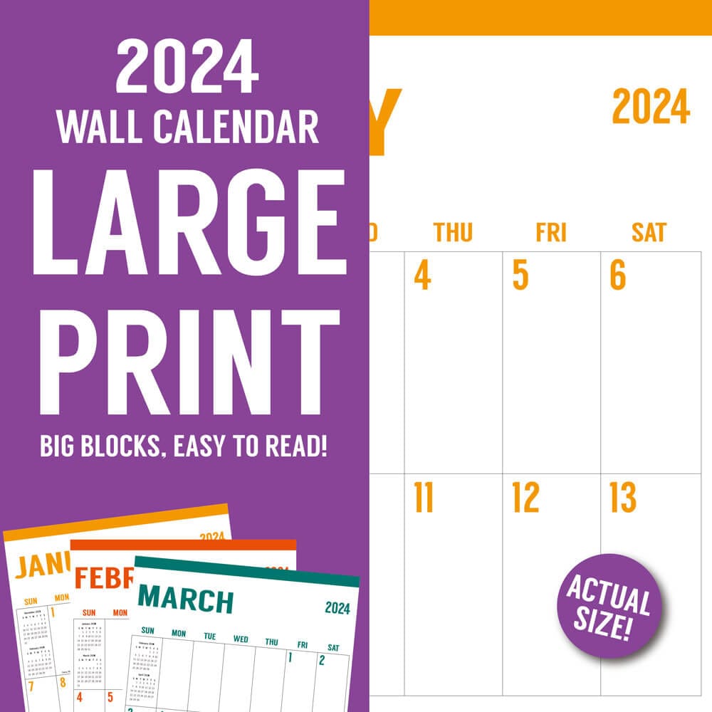 2024 Large Print Wall Calendar