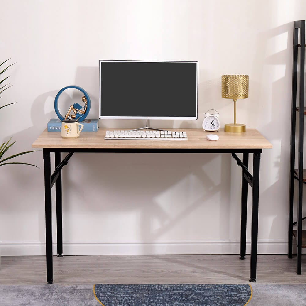 47" Foldable Desk, Natural/Black