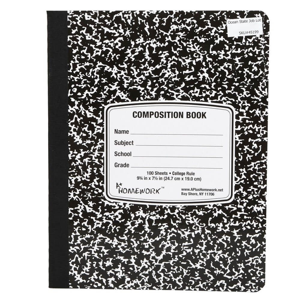 Marbled College Ruled Composition Notebook, 100 Sheets