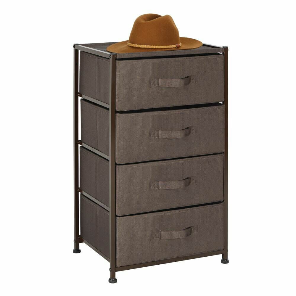 mDesign Fabric 4-Drawer Storage Dresser, Espresso