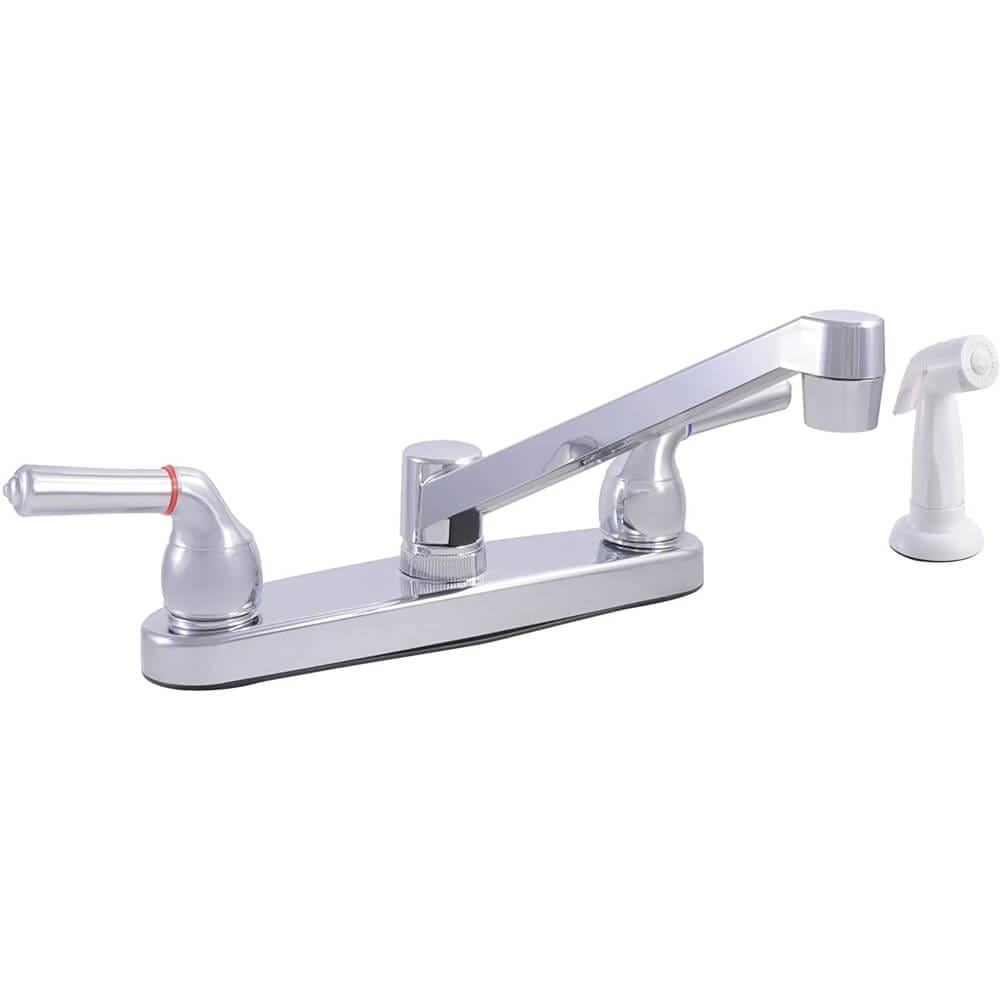 LDR Dual-Handle Kitchen Faucet with Pull-Out Sprayer, Chrome