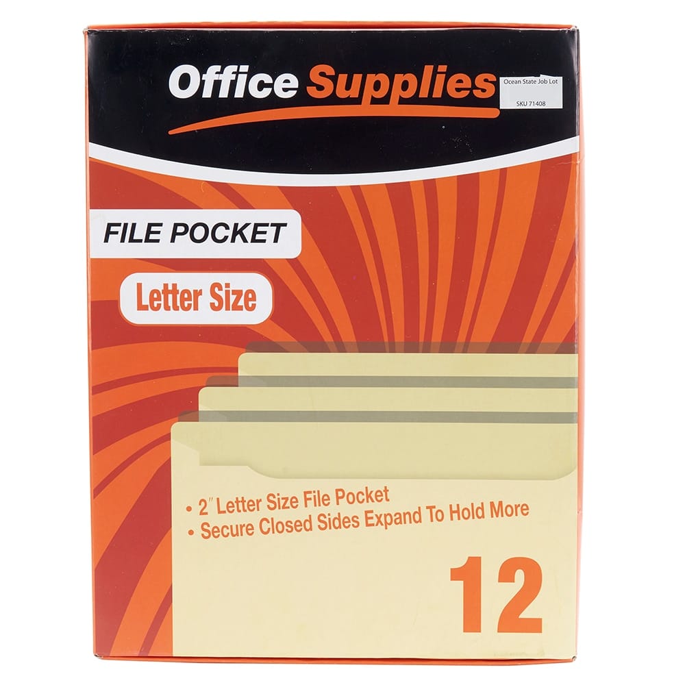 Office Supplies File Pocket, 12-Count