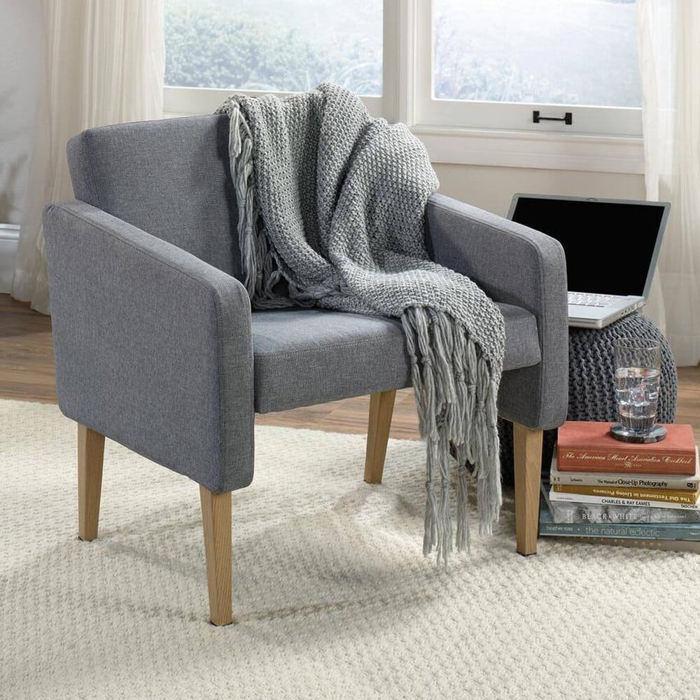 Sauder Dakota Pass Upholstered Accent Chair, Gray