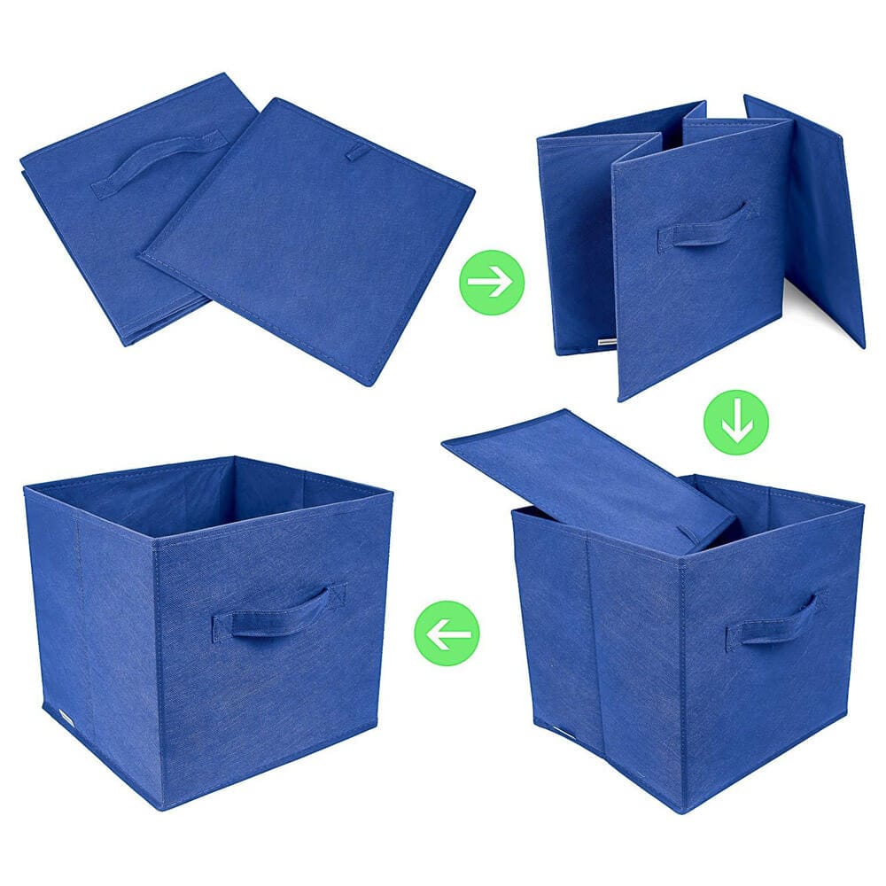 Greenco Foldable Storage Cubes, Set of 6, Royal Blue