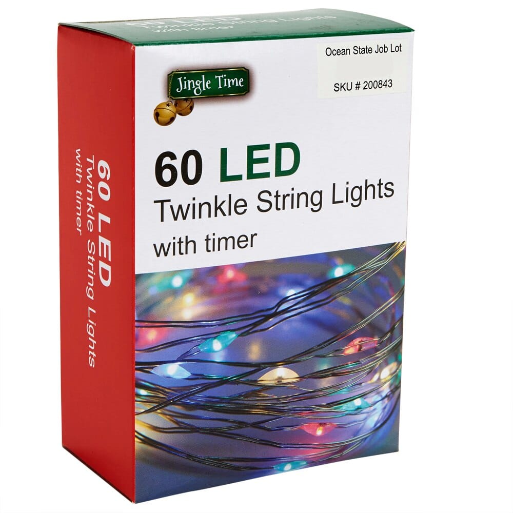 Jingle Time LED Twinkle Colored String Lights with Timer