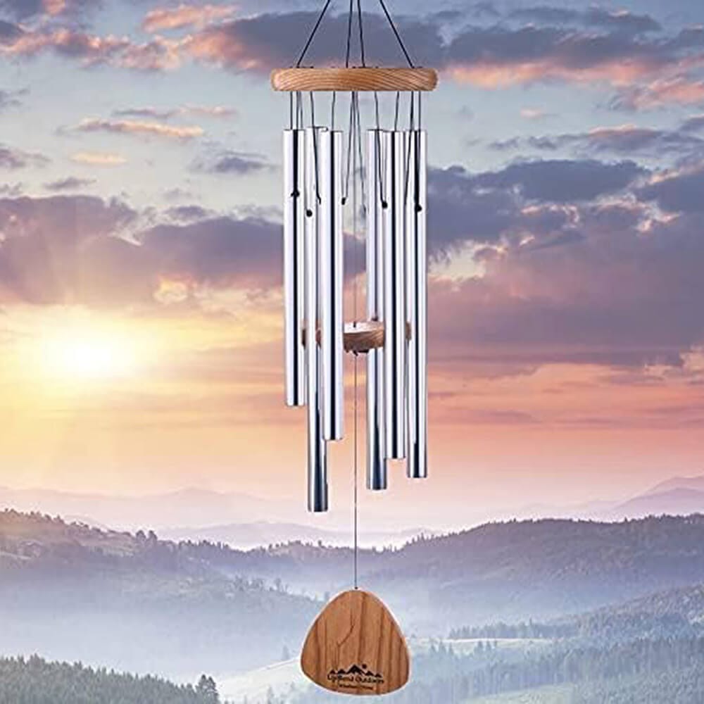 UpBlend Outdoors Kindness 29" Wind Chime, Silver