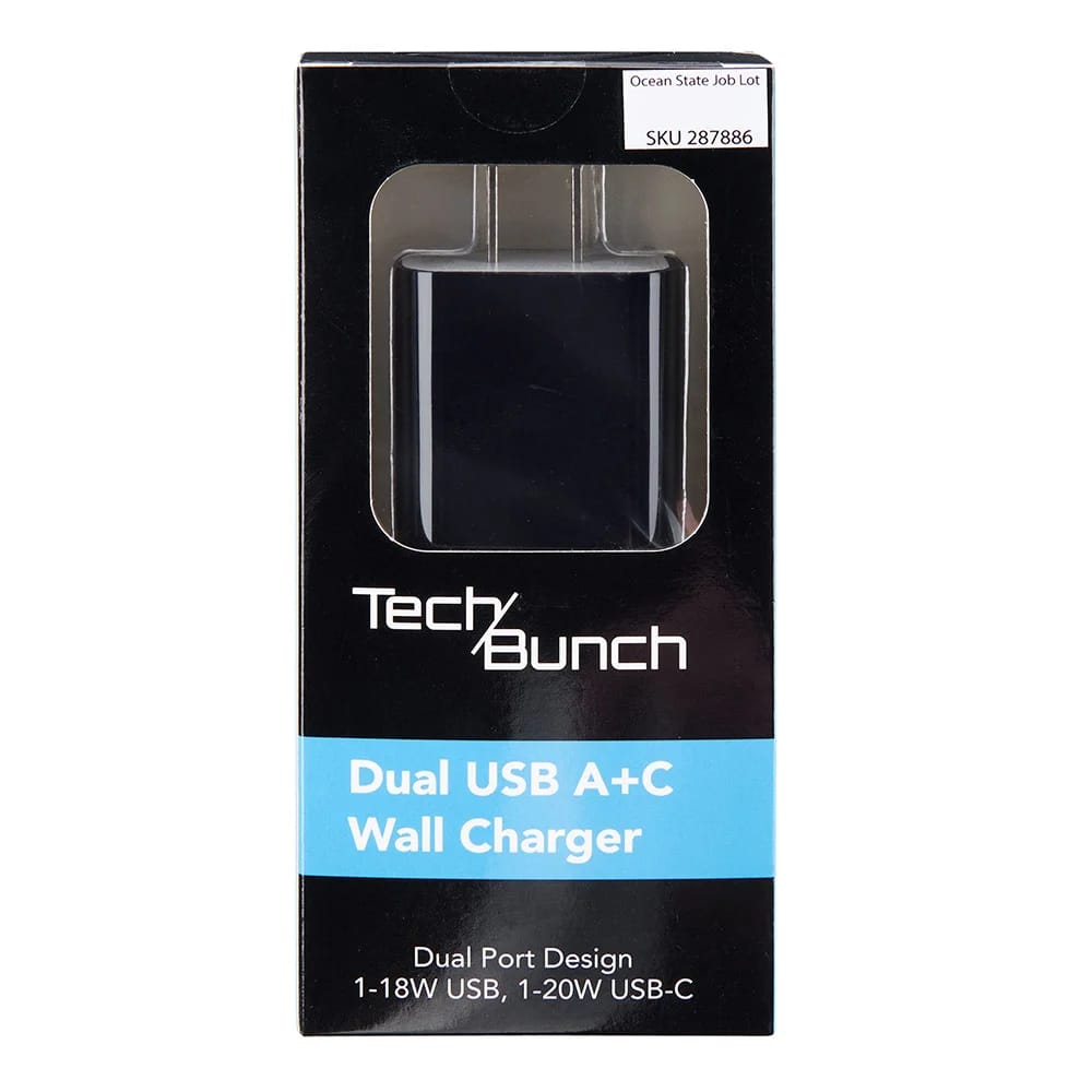TechBunch Dual USB A+C Wall Charger