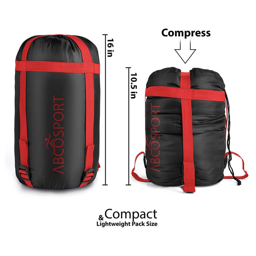 Abco Tech Lightweight Envelope Sleeping Bag, Red/Black
