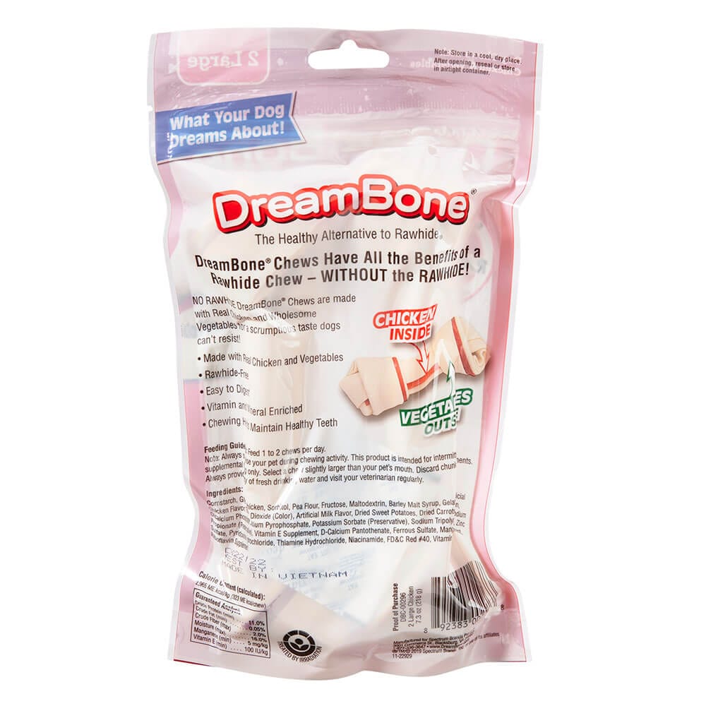 Dream Bone Large Dog Chews with Chicken & Vegetables, 2 Count