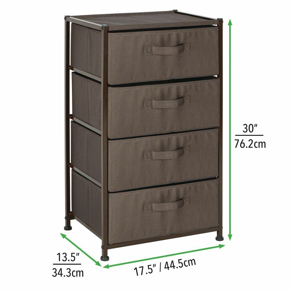 mDesign Fabric 4-Drawer Storage Dresser, Espresso