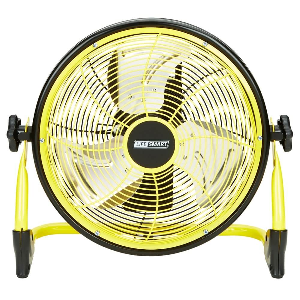 Life Smart Rechargeable High Velocity Metal Fan, 12"