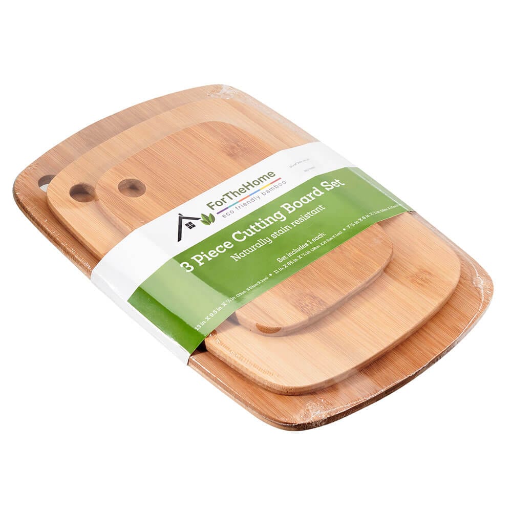 For The Home Bamboo Cutting Board Set, 3 Piece