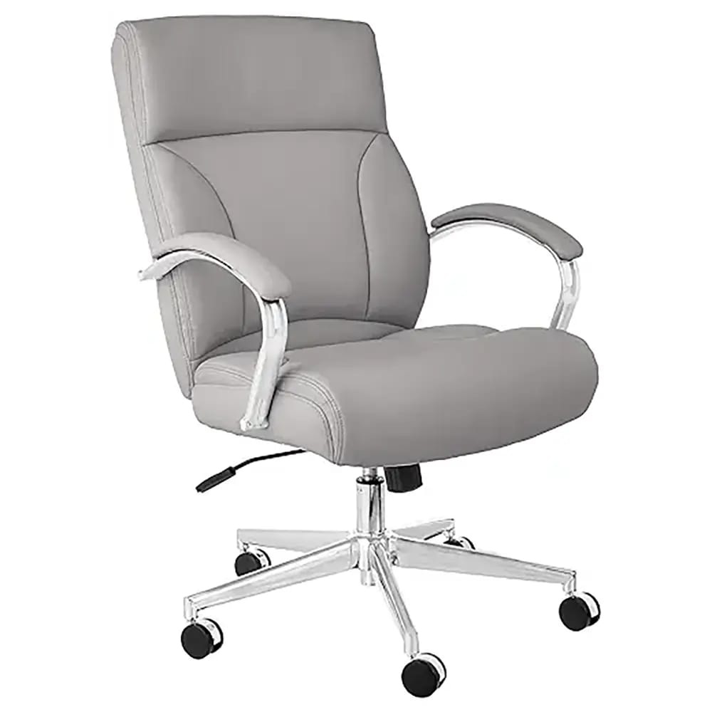 Modern Executive Bonded Leather Desk Chair, Gray