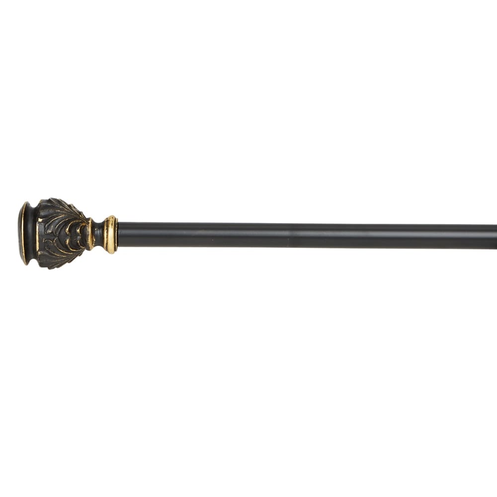 Black Matte 44" - 108" Extendable Drapery Rod, 3/4"