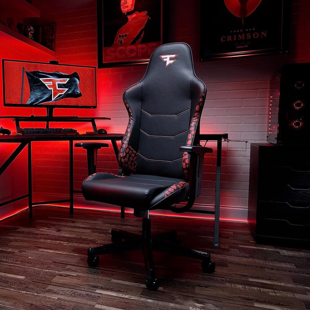 RESPAWN 110 Ergonomic Gaming Chair, FaZe Clan Edition, Black/Red