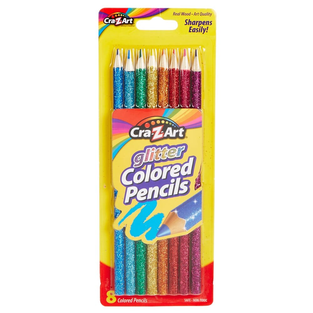 Cra-Z-Art Glitter Colored Pencils, 8 Piece