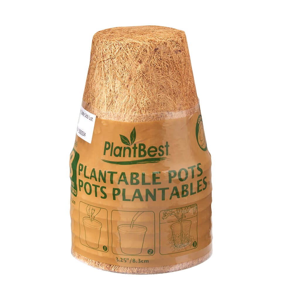 PlantBest Plantable 3.25" Coconut Coir Pots, 8 Count
