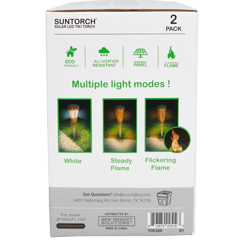 Solar LED Tiki Torch, 2-Pack