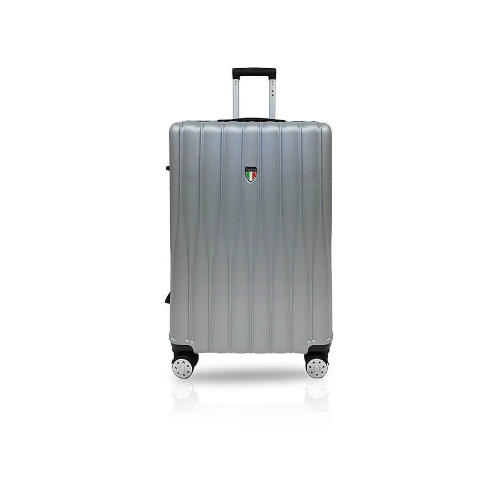 TUCCI Italy Baratro 3-Piece (20", 24", 28") Luggage Set, Silver White