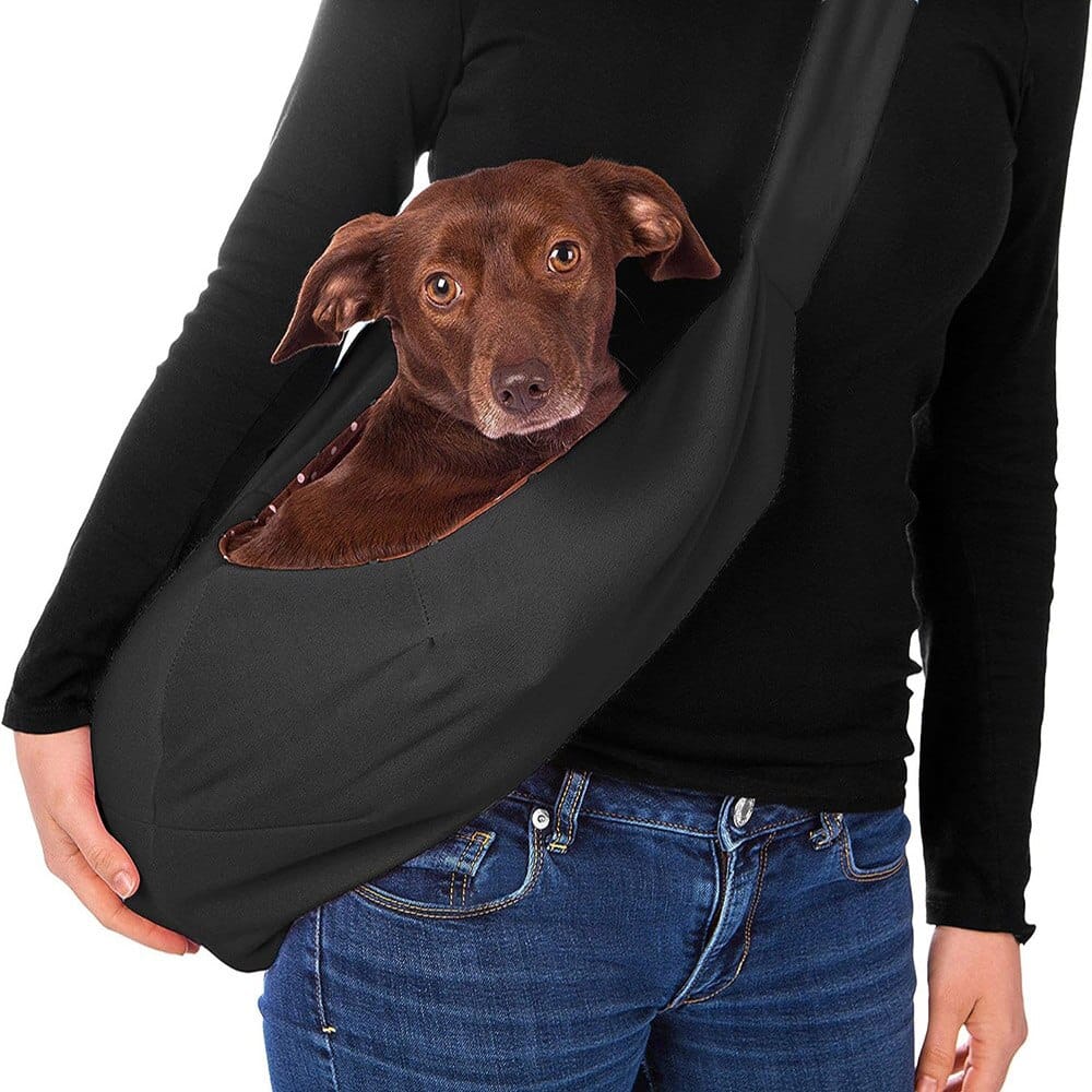 iPrimio Soft Reversible Pet Carrier Sling for Dogs & Cats, Black