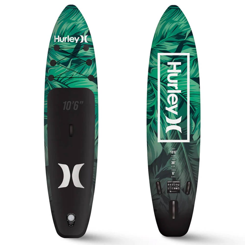 Hurley One & Only 10'6" Inflatable Stand Up Paddle Board Kit, Tropic Leaf