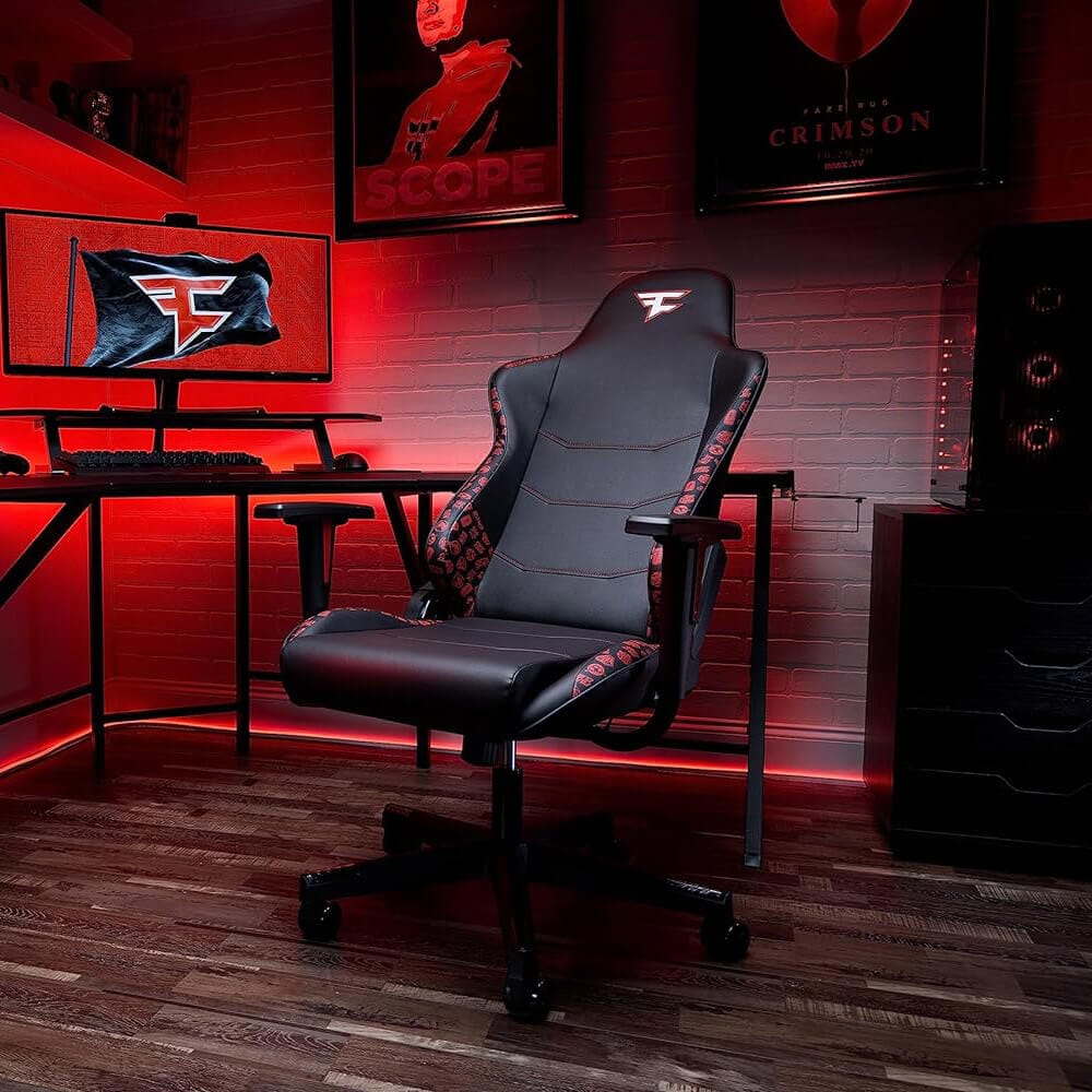 RESPAWN 110 Ergonomic Gaming Chair, FaZe Clan Edition, Black/Red