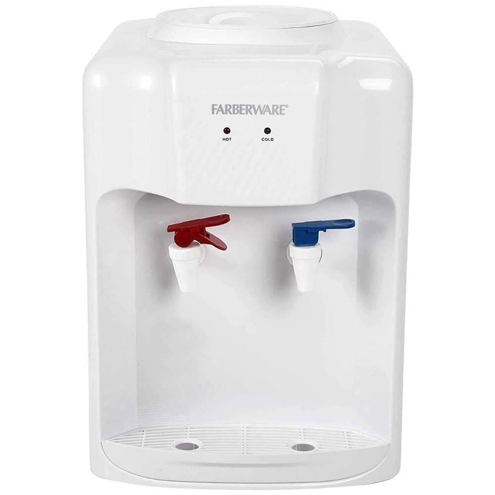 Farberware Freestanding Hot and Cold Water Countertop Water Dispenser, White