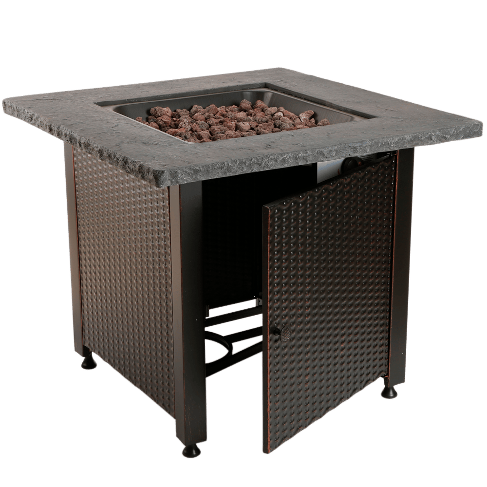 Endless Summer Square LP Gas Outdoor Fire Pit with Cover