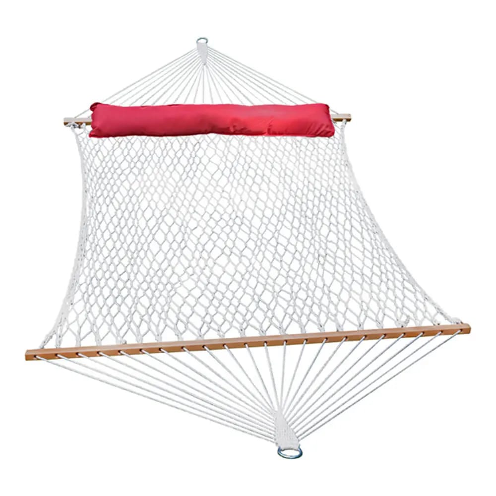 Algoma 2-Person Cotton Rope Hammock with Pillow