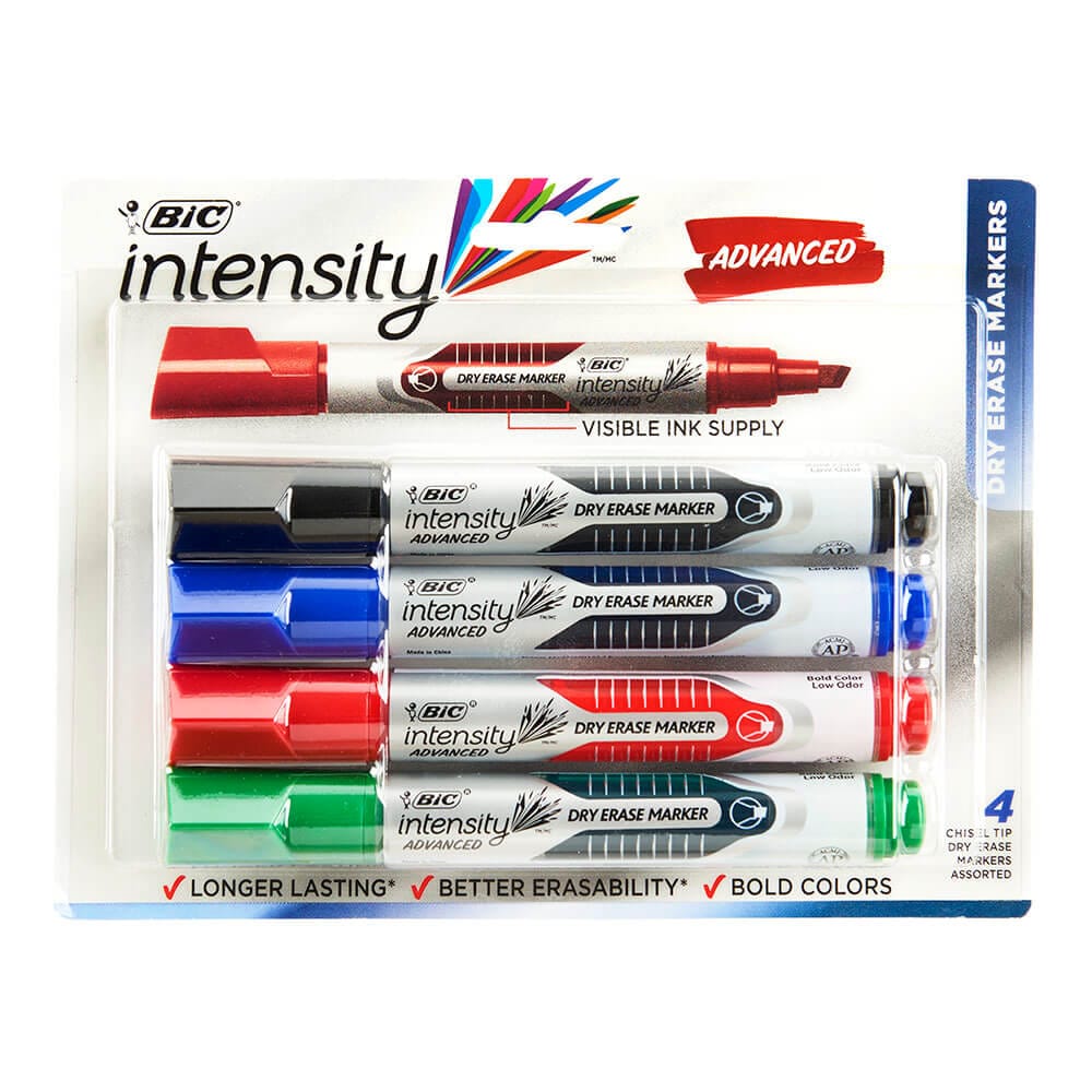 Bic Intensity Advanced Dry Erase Markers, 4 Piece