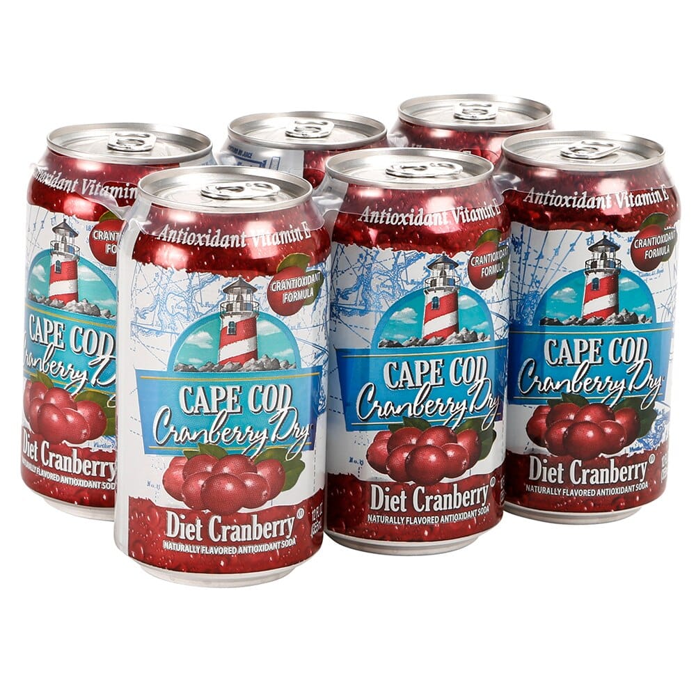 Cape Cod Diet Dry Cranberry Soda, 12 fl oz, 6 Count