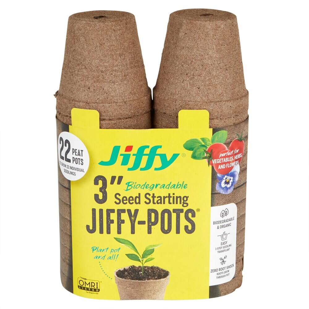 3" Biodegradable Seed Starting Jiffy-Pots, 22-pots