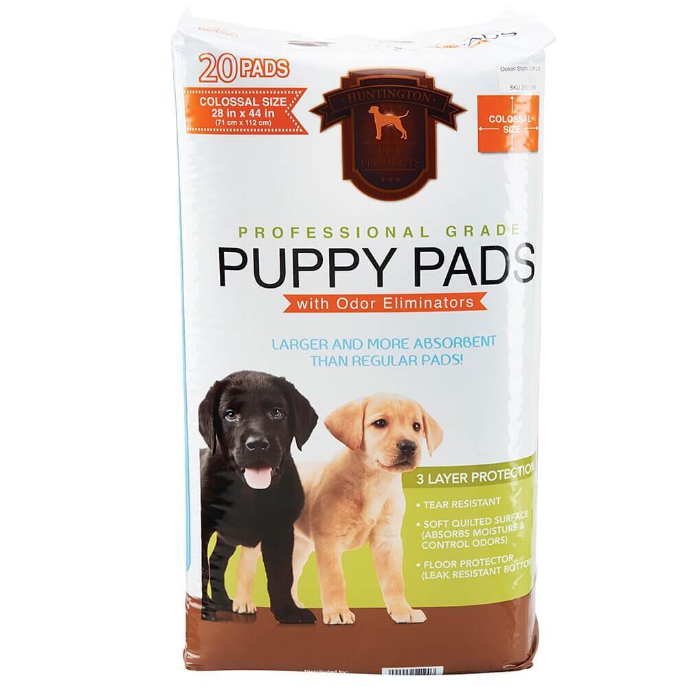 Huntington Pet Products Professional Grade Colossal 28"x44" Puppy Pads with Odor Eliminators, 20 Count