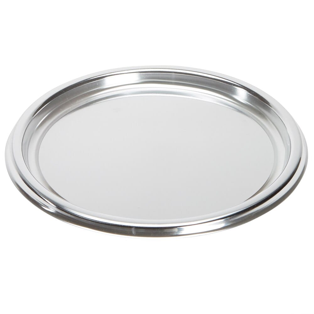 Silver Round Plastic Serving Plate, 12"
