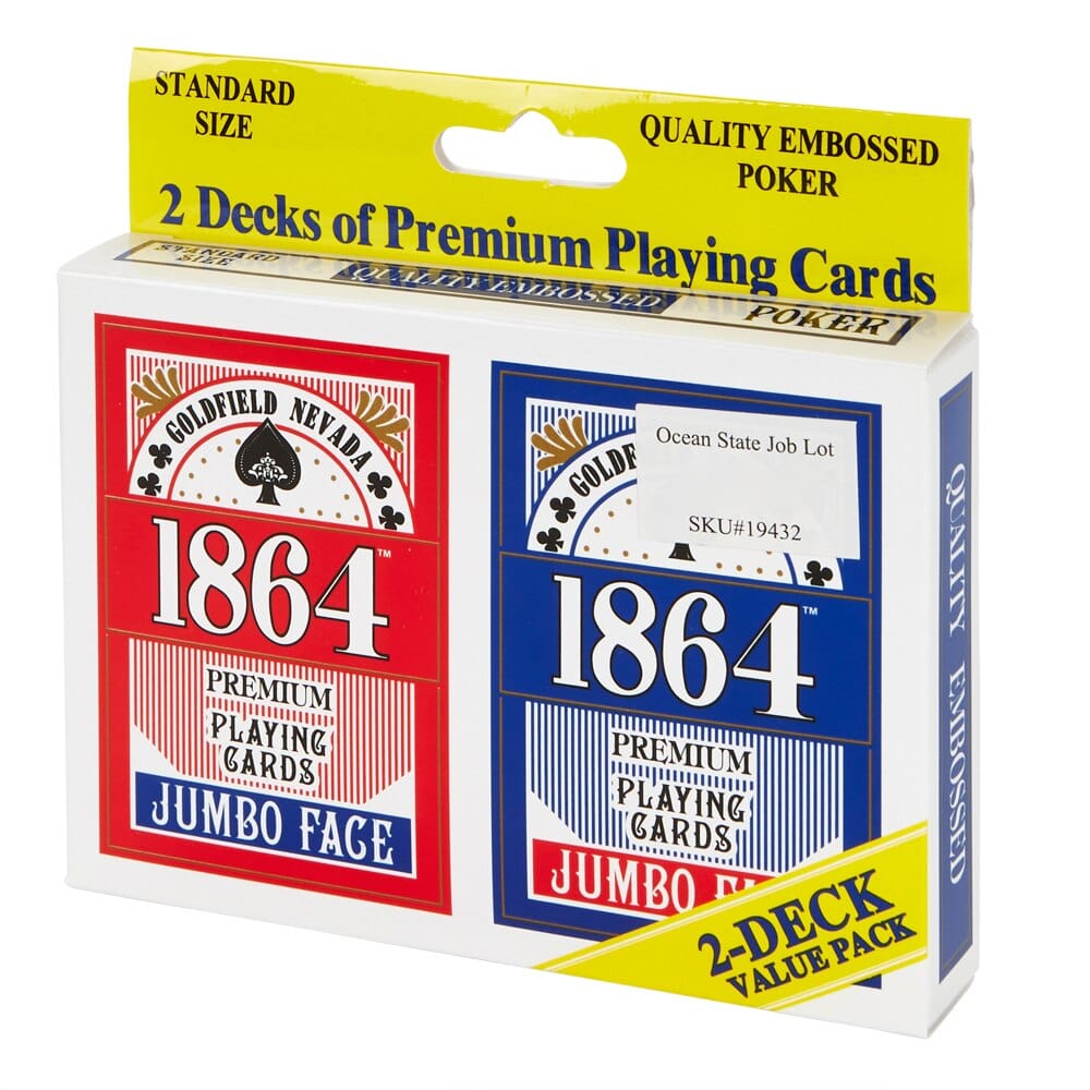 1864 Premium Jumbo Face Playing Cards, 2-Deck