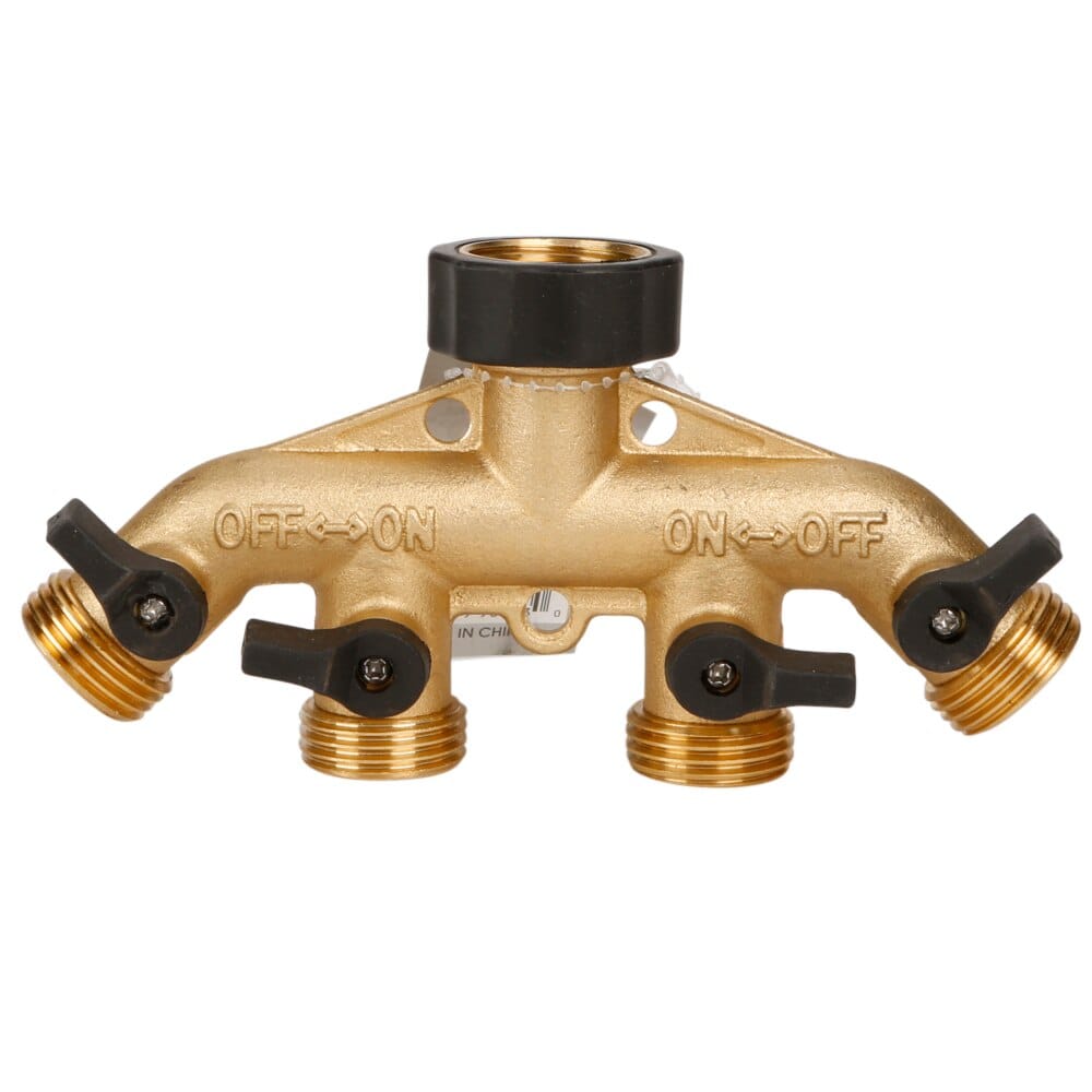 Tiller & Rowe 4-Way Brass Hose Faucet Connection