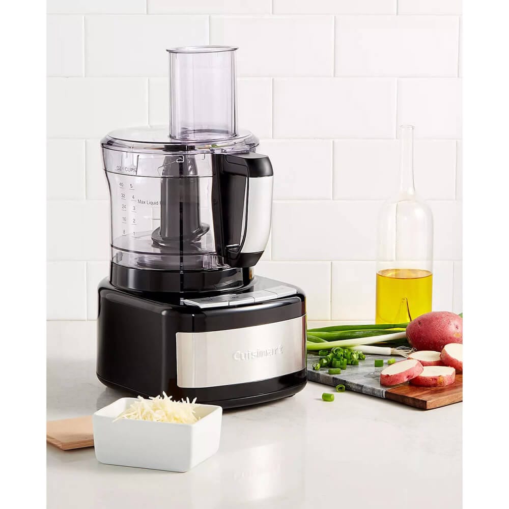 Cuisinart 8-Cup Food Processor, Black/Stainless Steel (Factory Refurbished)