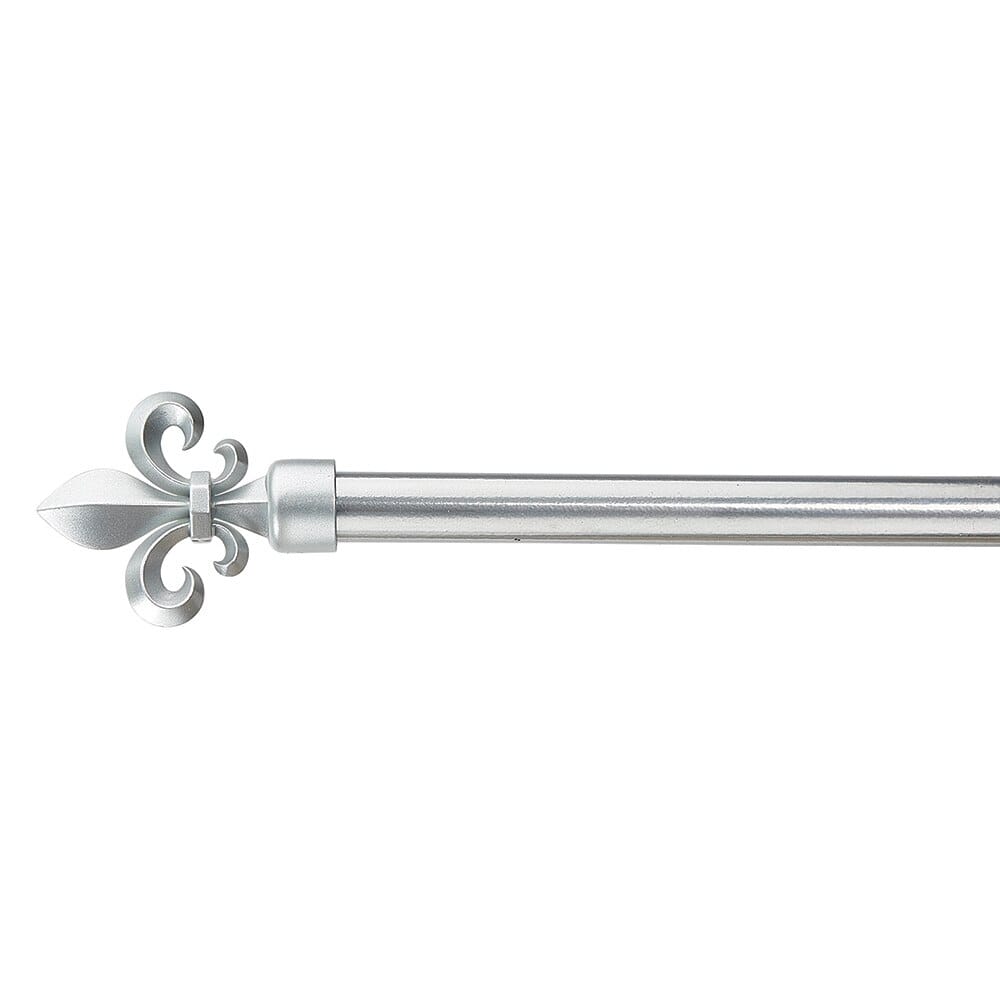 Silver 28" - 48" Extendable Drapery Rod, 5/8"