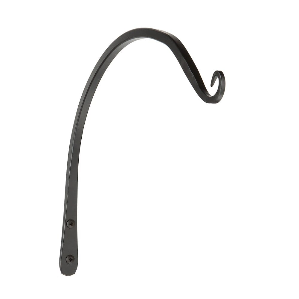 Wrought Iron Wall Mount Curved Plant Bracket, 13.5"
